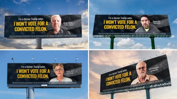Anti-Trump billboards - I can't vote for a convicted felon