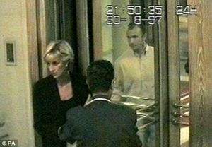 Diana exiting the Ritz