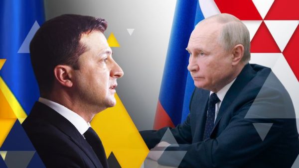 Volodymyr Zelensky and Vladimir Putin