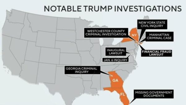 Map of current Trump investigations