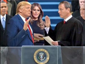 Donald Trump is sworn into office